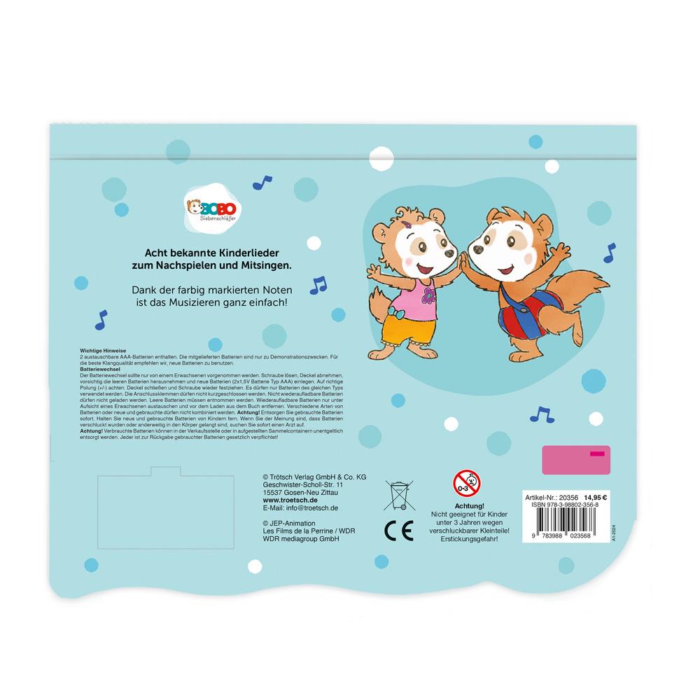 Beispielinhalt (Bild) Trötsch Bobo Siebenschläfer Klavierbuch Meine ersten Lieder Soundbuch Liederbuch