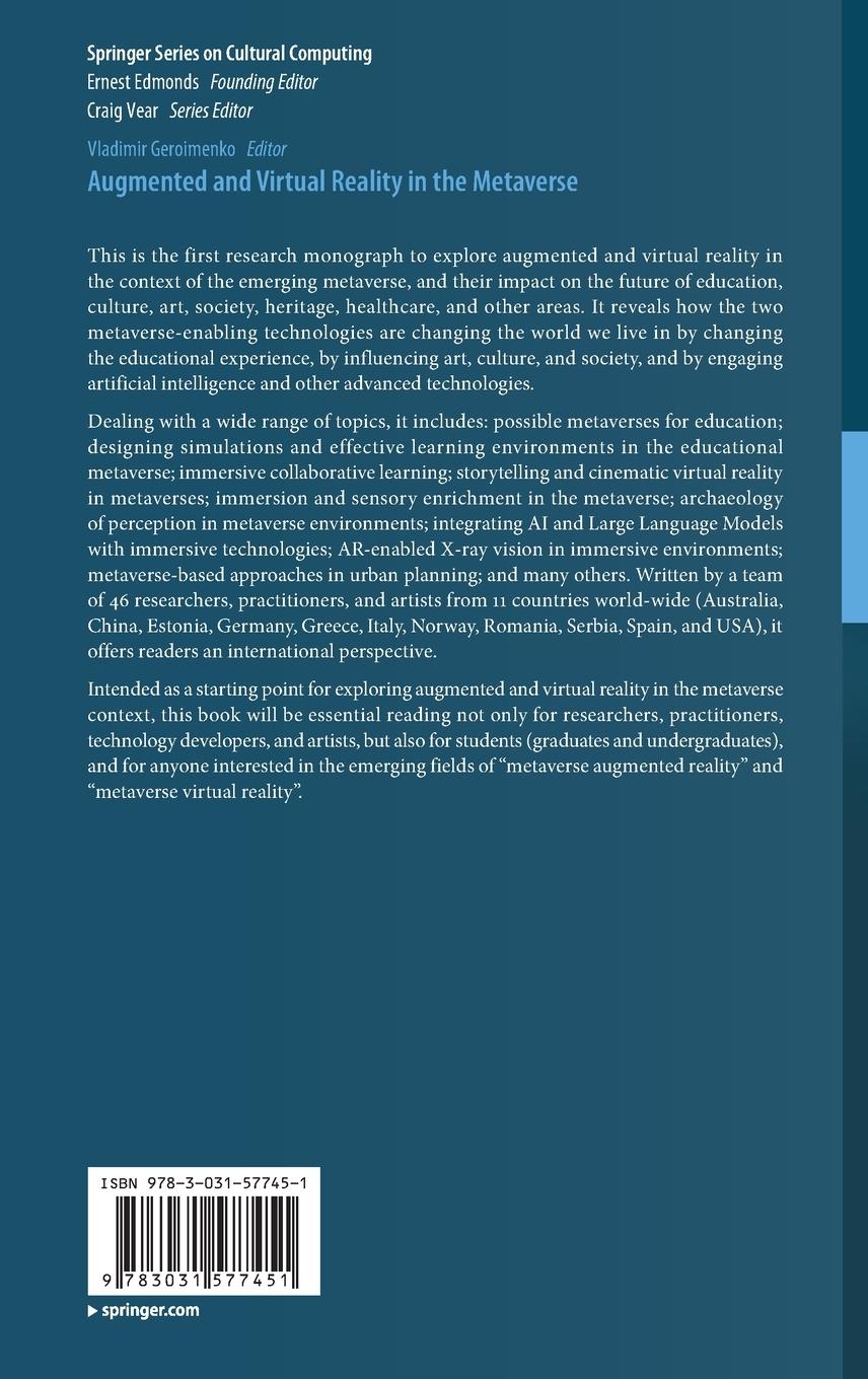 Rückseitencover Augmented and Virtual Reality in the Metaverse