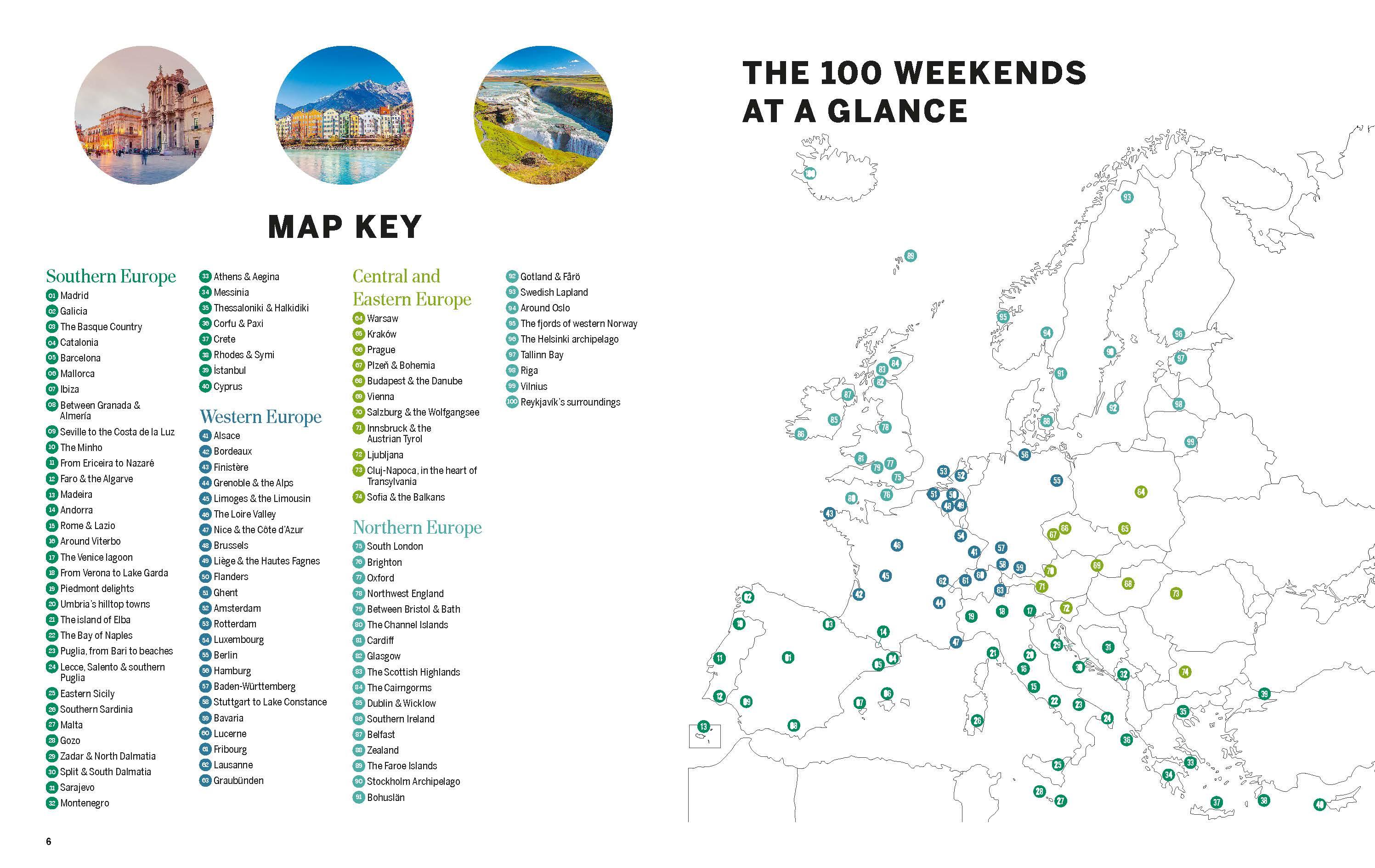 Beispielinhalt (Bild) Lonely Planet 100 Weekends in Europe
