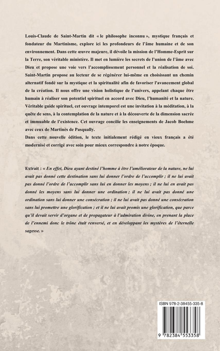 Rückseitencover Le ministère de l'Homme-Esprit