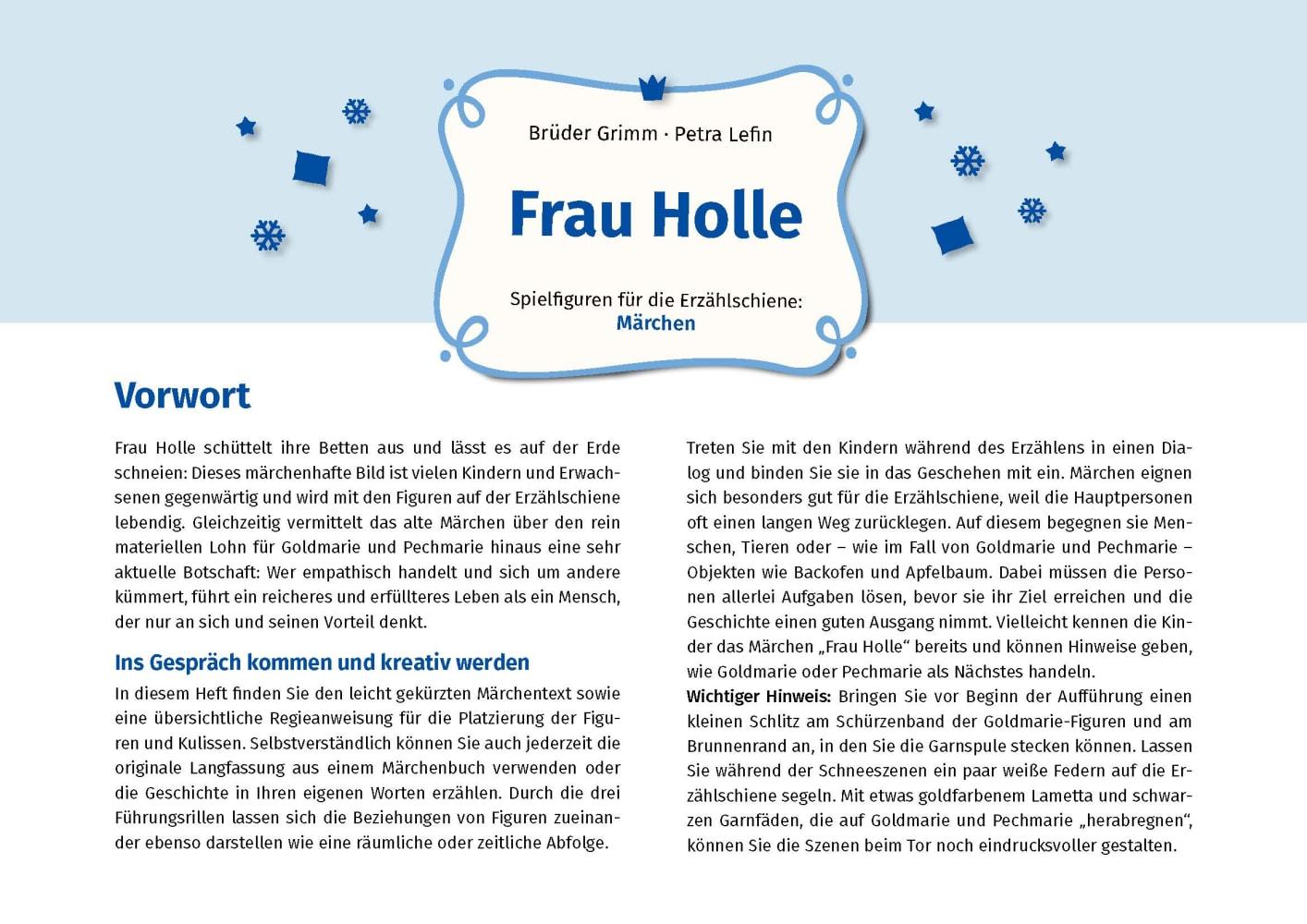 Beispielinhalt (Bild) Frau Holle. Erzählschienen-Figurenset