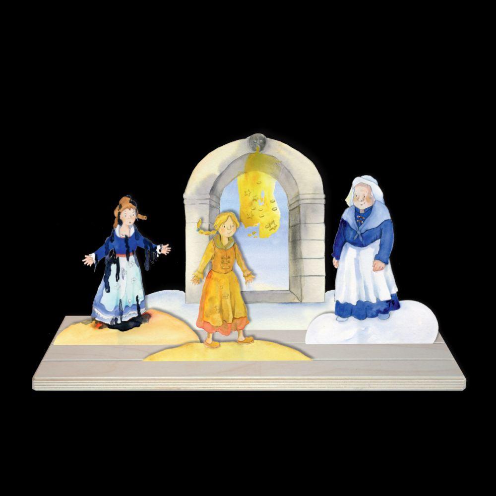 Beispielinhalt (Bild) Frau Holle. Erzählschienen-Figurenset