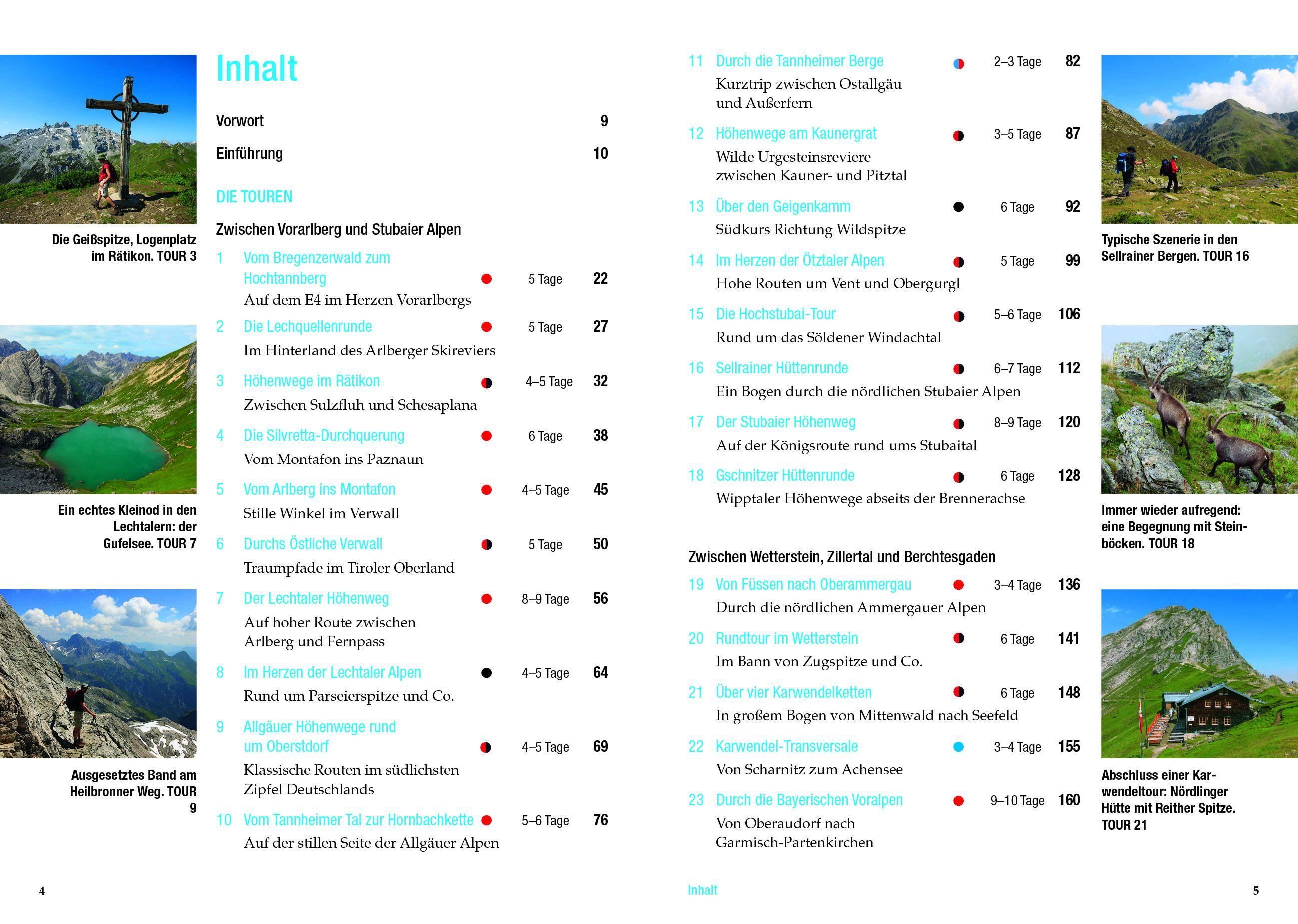 Beispielinhalt (Bild) Hüttentreks Ostalpen - Bayern und Österreich