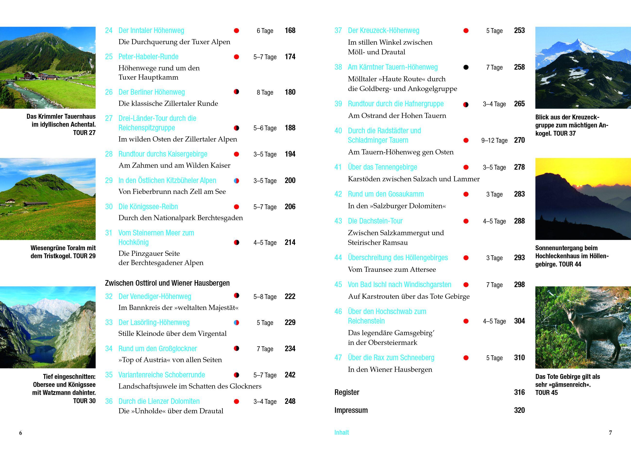 Beispielinhalt (Bild) Hüttentreks Ostalpen - Bayern und Österreich