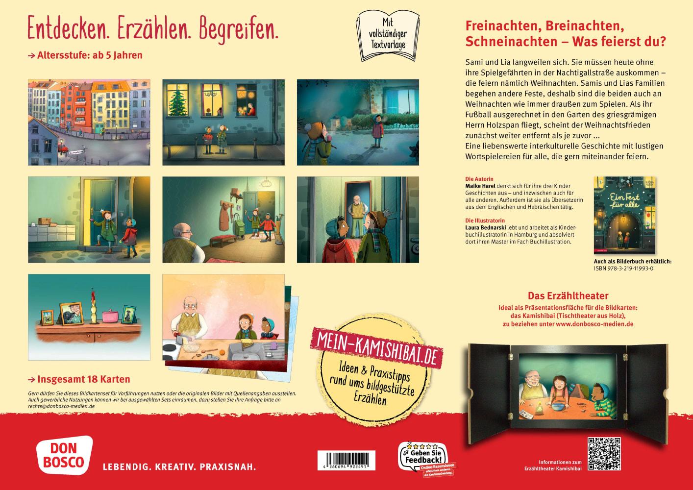 Beispielinhalt (Bild) Ein Fest für alle. Schneinachten in der Nachtigallstraße. Kamishibai Bildkartenset