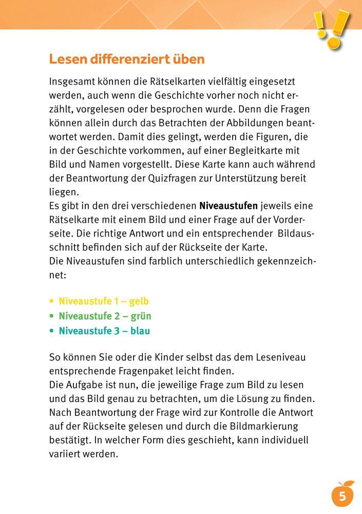 Beispielinhalt (Bild) Lesen üben mit Bilderrätseln zu Frau Holle. 34 Bildkarten zur Leseförderung