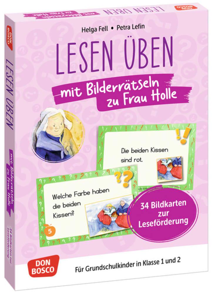Vorderes Coverbild Lesen üben mit Bilderrätseln zu Frau Holle. 34 Bildkarten zur Leseförderung