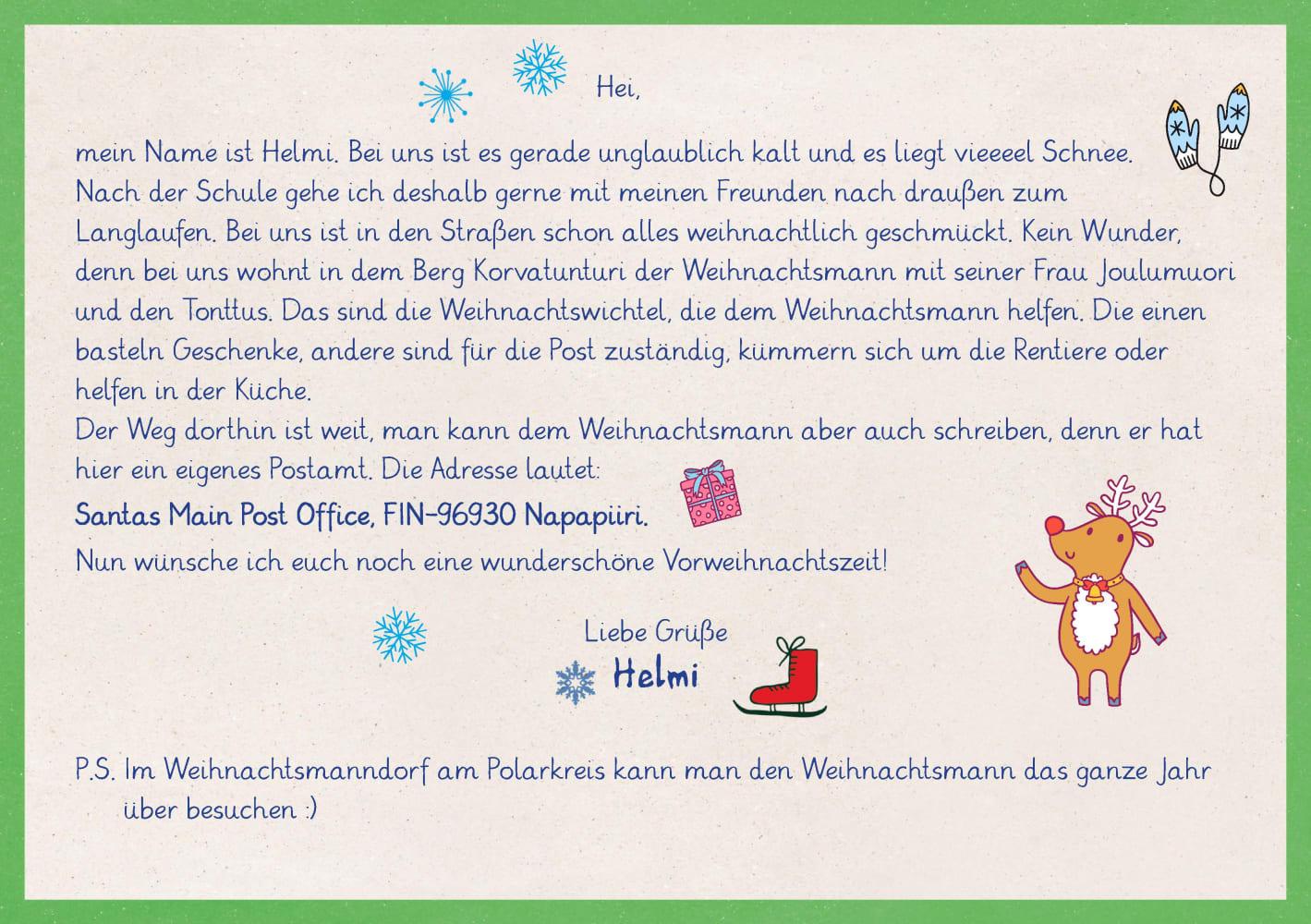 Beispielinhalt (Bild) Weihnachtspost aus aller Welt. Adventskalender-Rätsel für Kinder von 8 bis 12