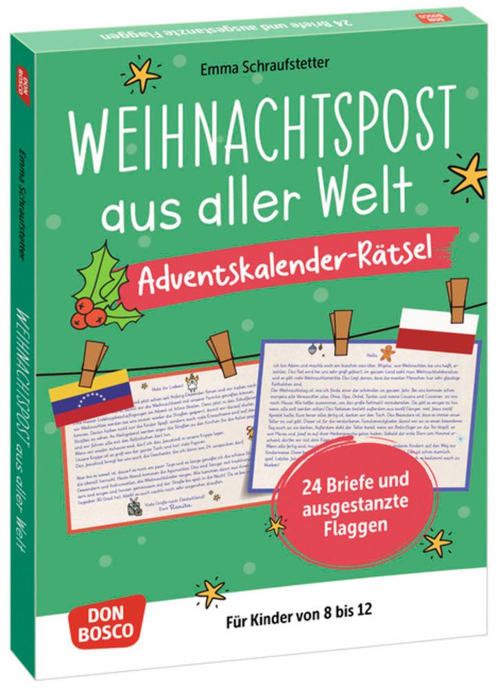 Vorderes Coverbild Weihnachtspost aus aller Welt. Adventskalender-Rätsel für Kinder von 8 bis 12