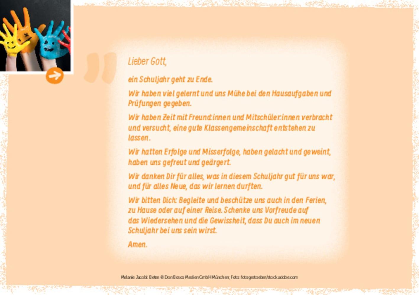 Beispielinhalt (Bild) Beten