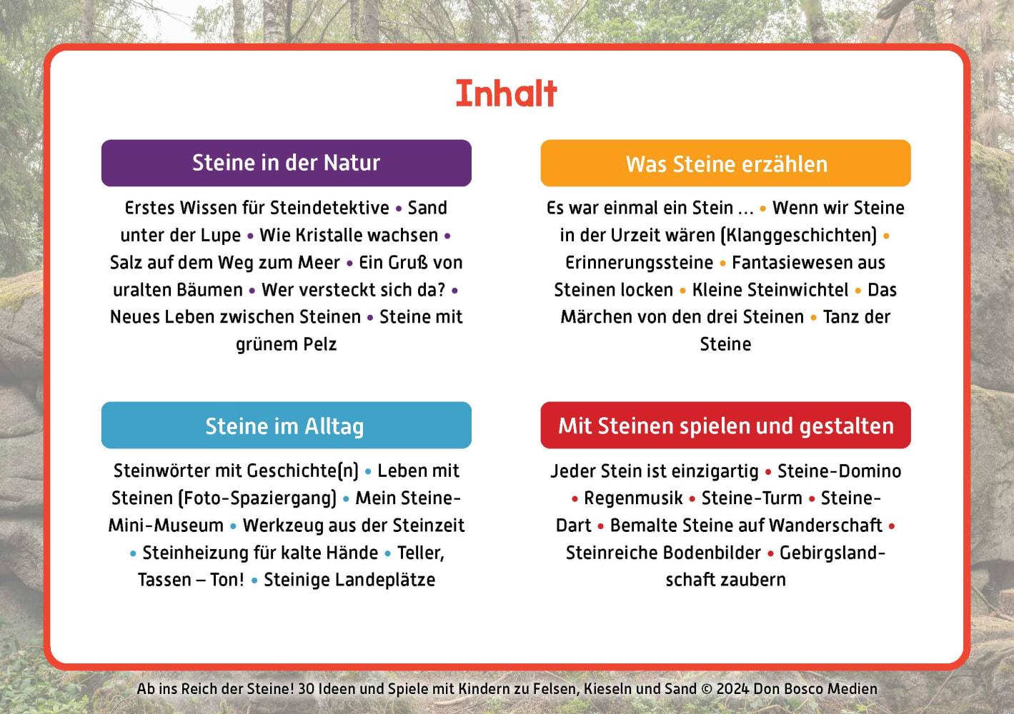 Beispielinhalt (Bild) Ab ins Reich der Steine!