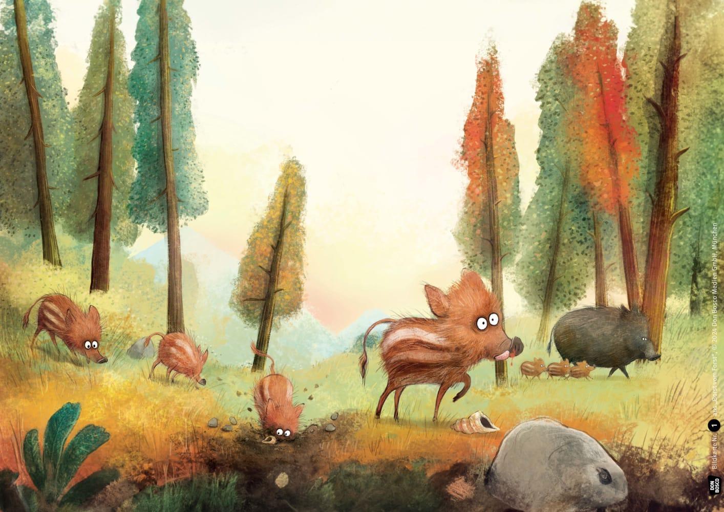 Beispielinhalt (Bild) Borst vom Forst. Kamishibai Bildkartenset