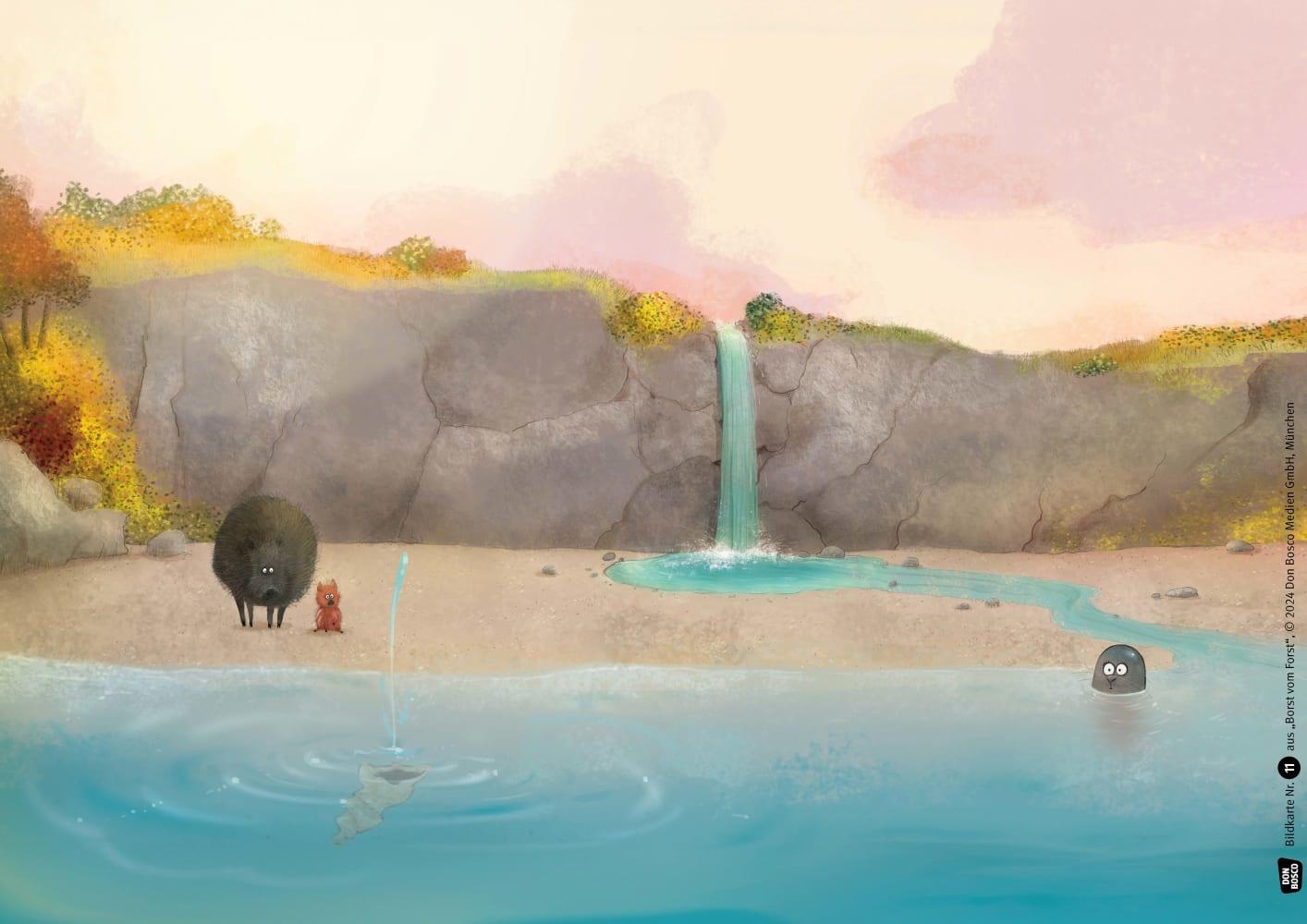 Beispielinhalt (Bild) Borst vom Forst. Kamishibai Bildkartenset