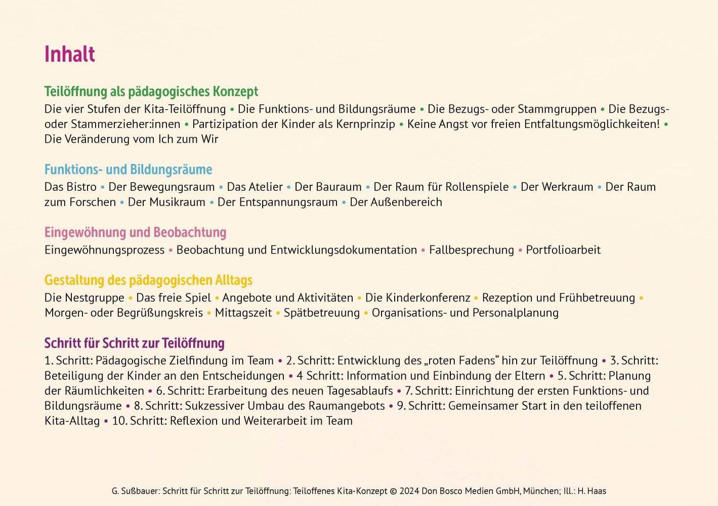 Beispielinhalt (Bild) Schritt für Schritt zur Teilöffnung: Teiloffenes Kita-Konzept