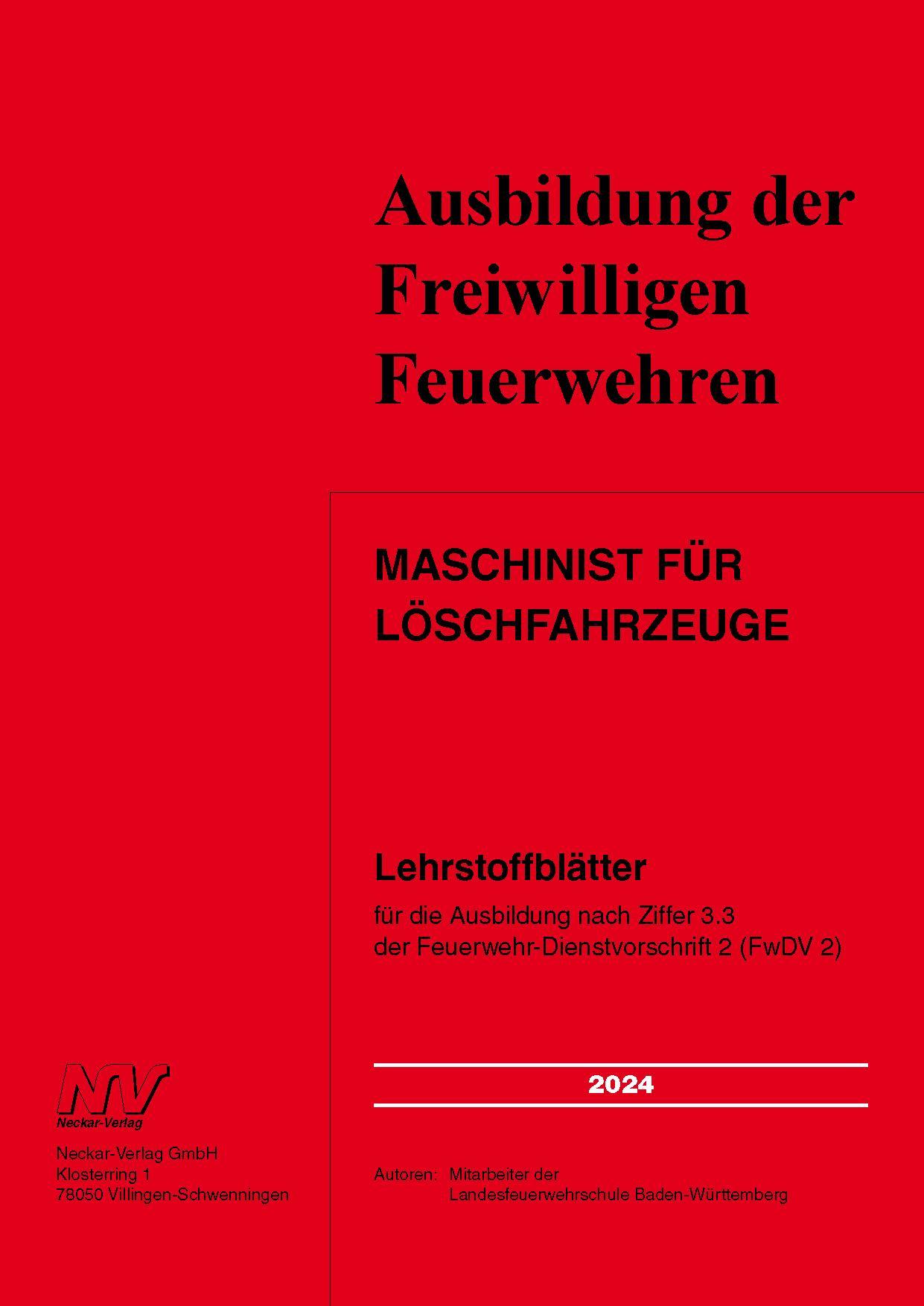 Vorderes Coverbild Maschinist für Löschfahrzeuge