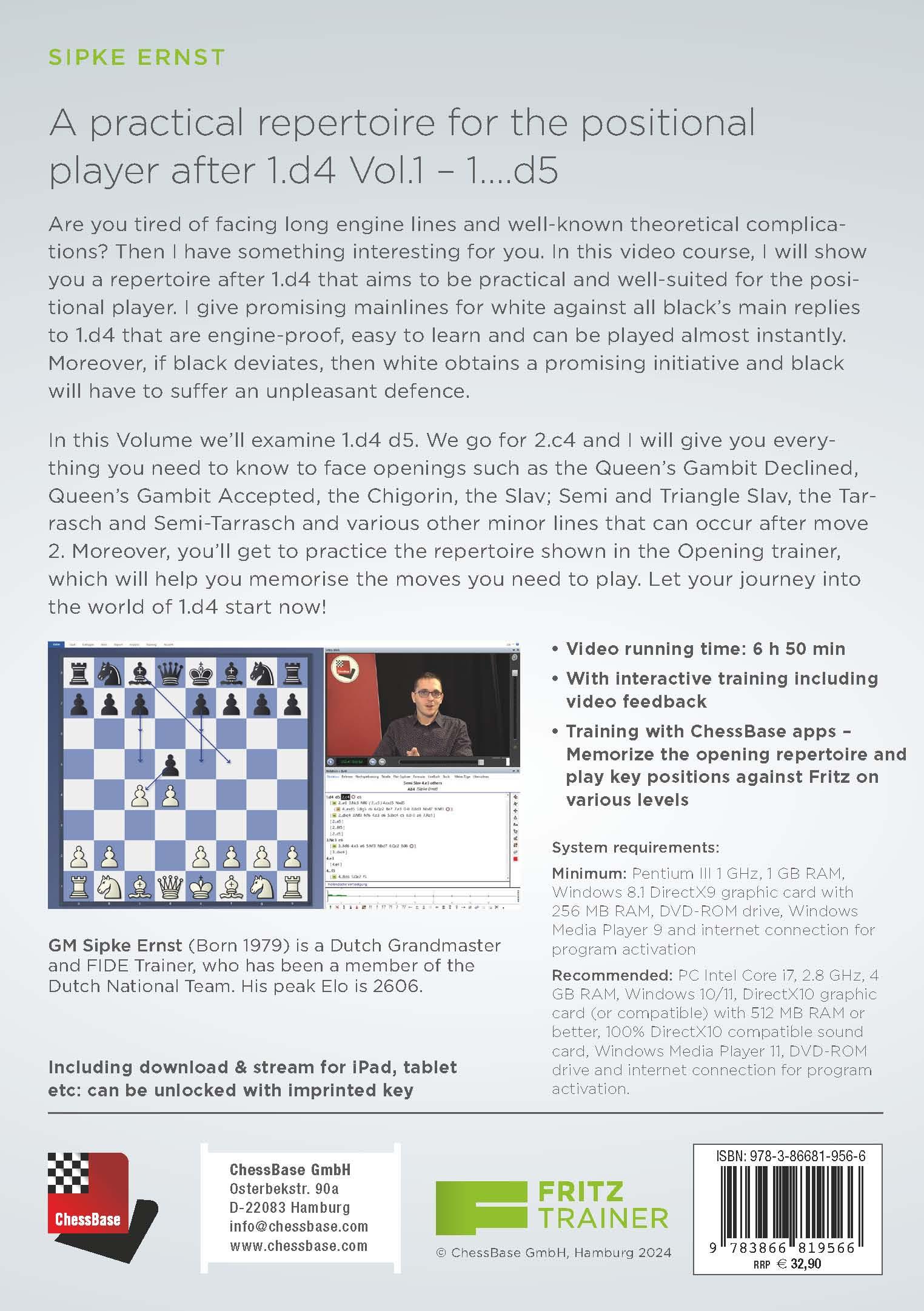 Rückseitencover A practical repertoire for the positional player after 1.d4 Vol. 1