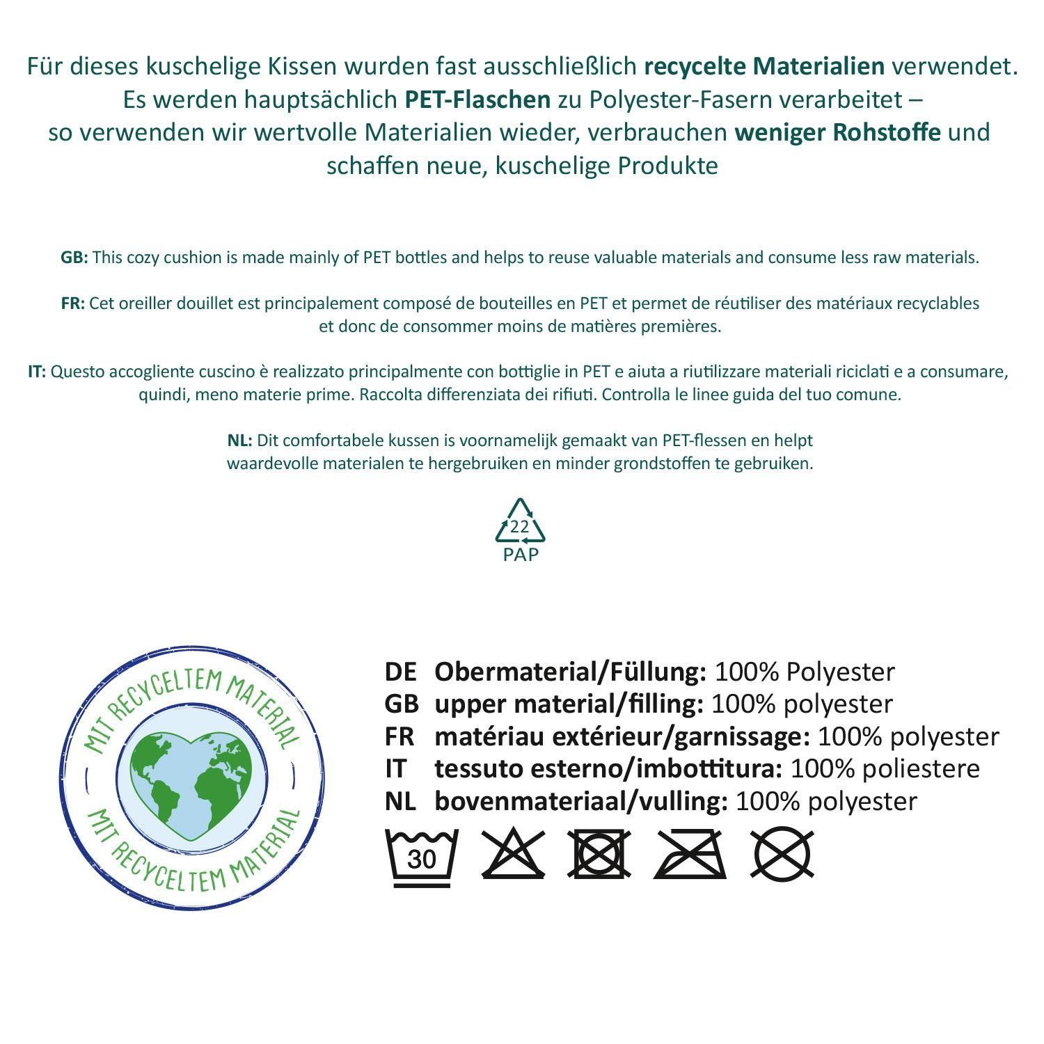 Beispielinhalt (Bild) Plüschkissen mit Motiv "Herzensmensch"