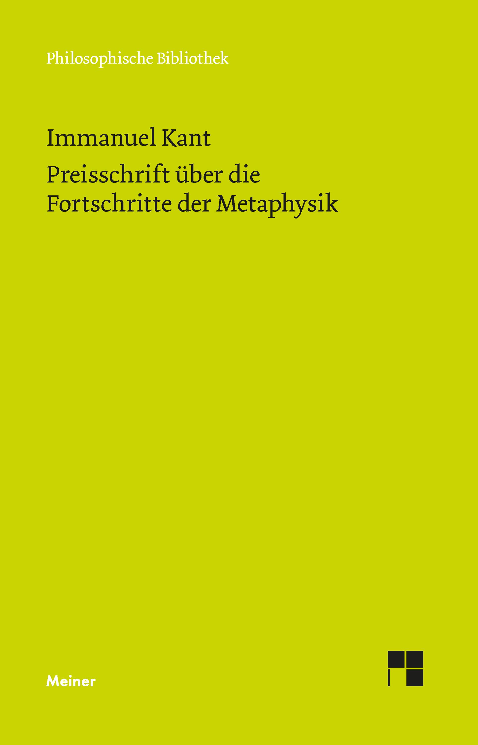 Vorderes Coverbild Preisschrift über die Fortschritte der Metaphysik