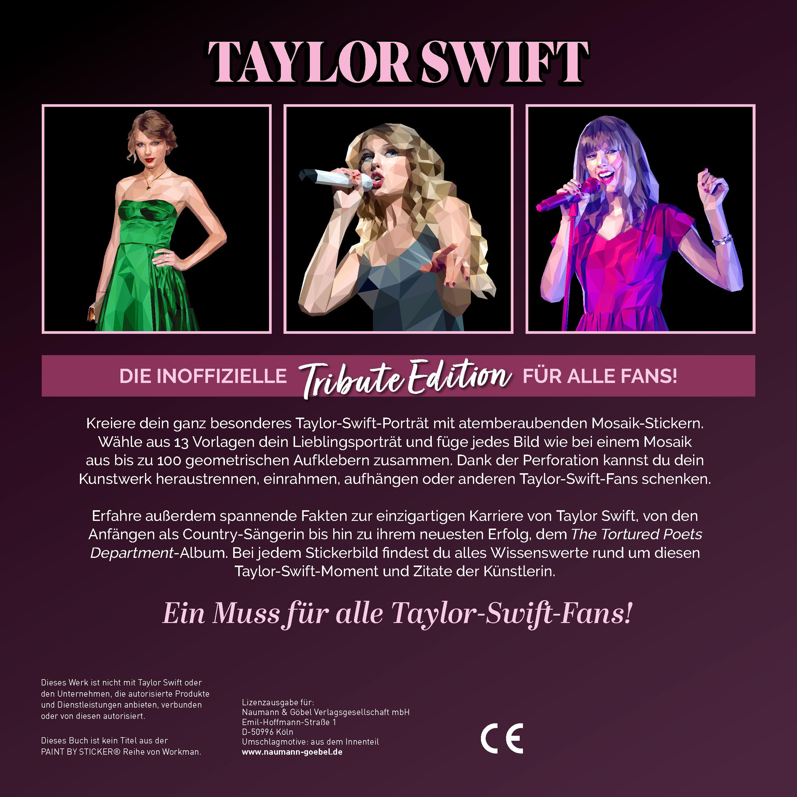 Rückseitencover Taylor Swift  Mosaik-Stickerbuch I Tribute Edition