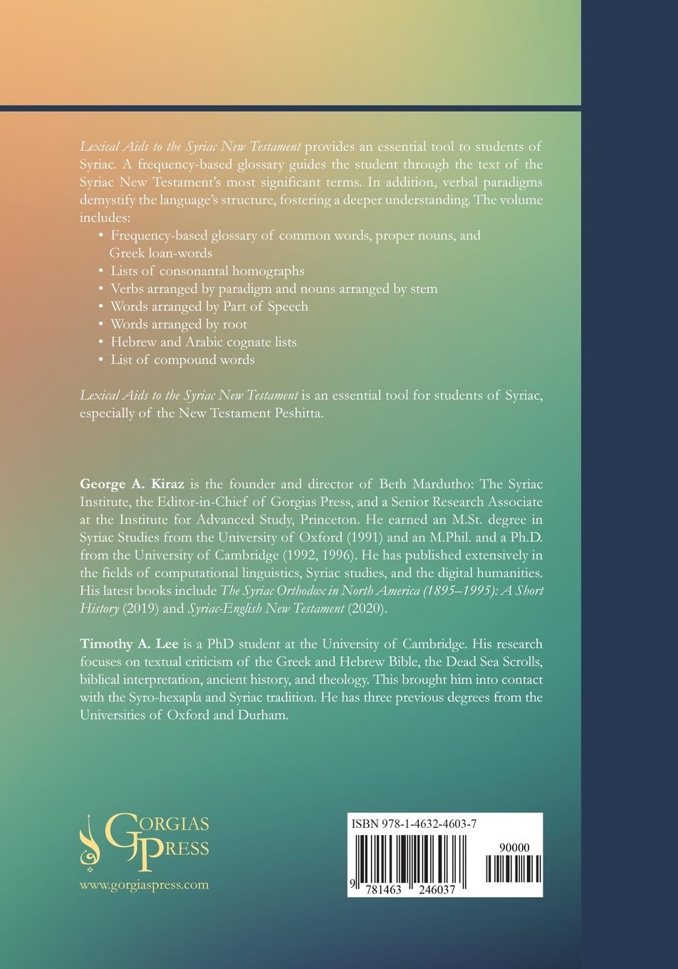 Rückseitencover Lexical Aids to the Syriac New Testament