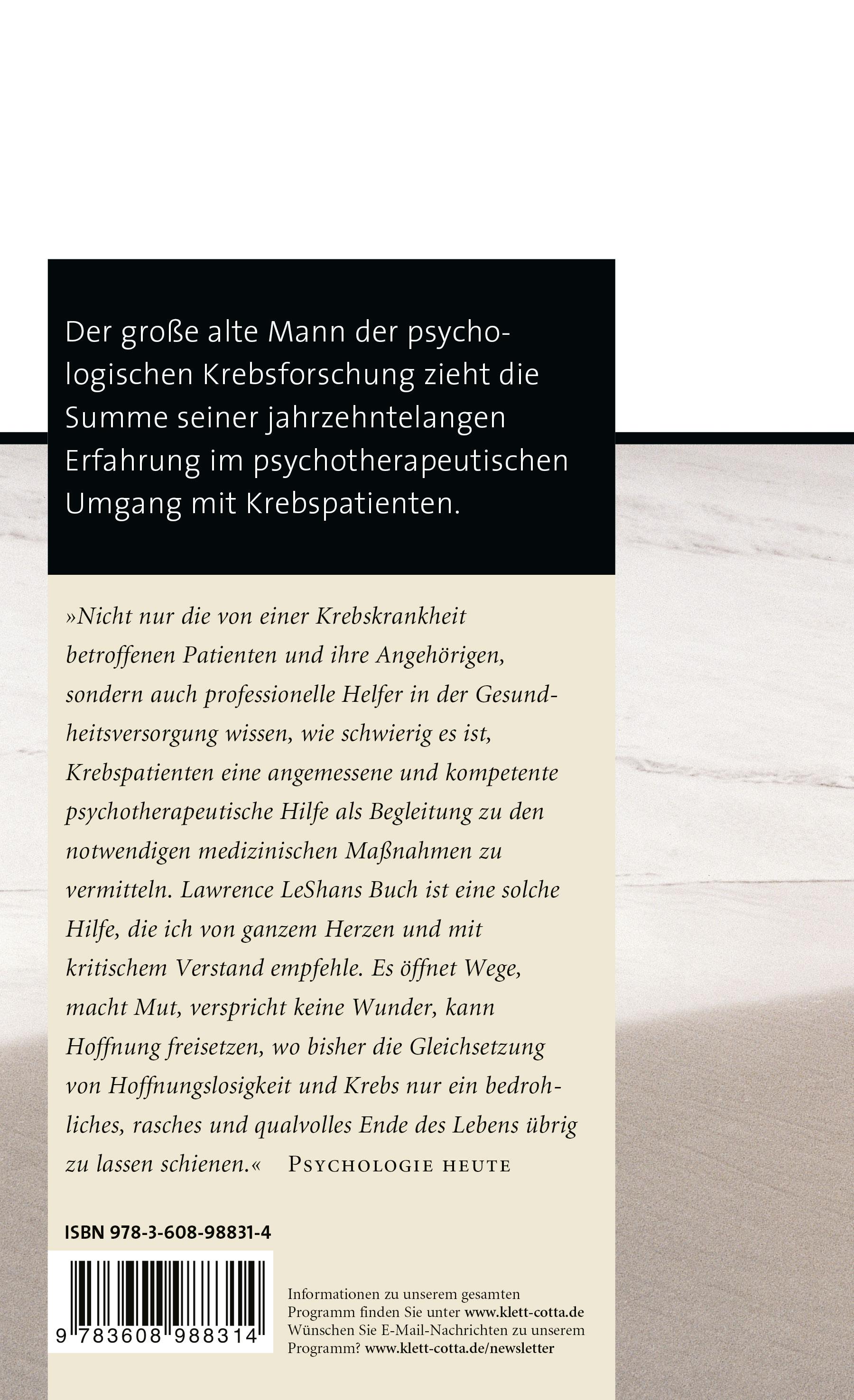 Rückseitencover Diagnose Krebs. Wendepunkt und Neubeginn