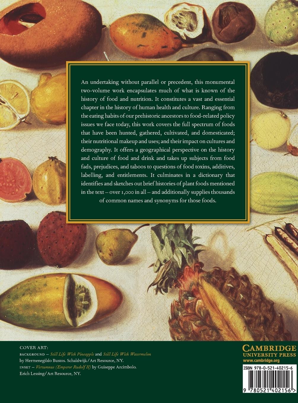Rückseitencover The Cambridge World History of Food