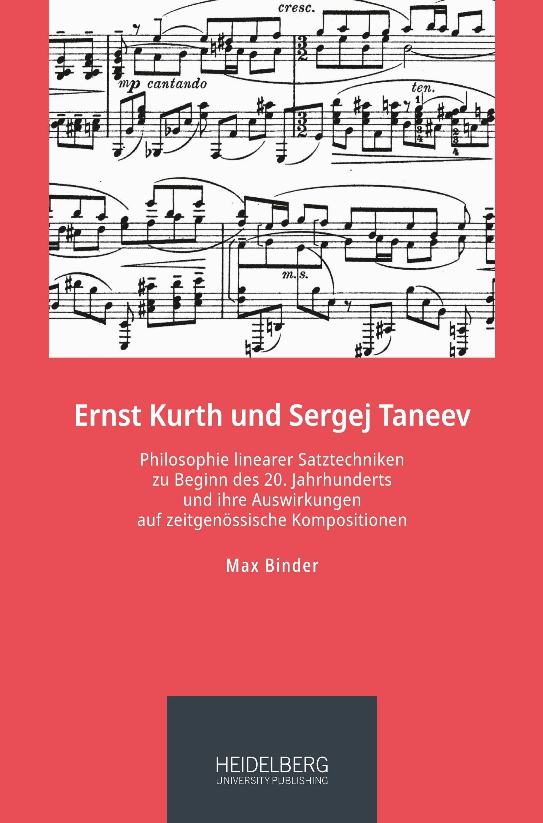 Vorderes Coverbild Ernst Kurth und Sergej Taneev