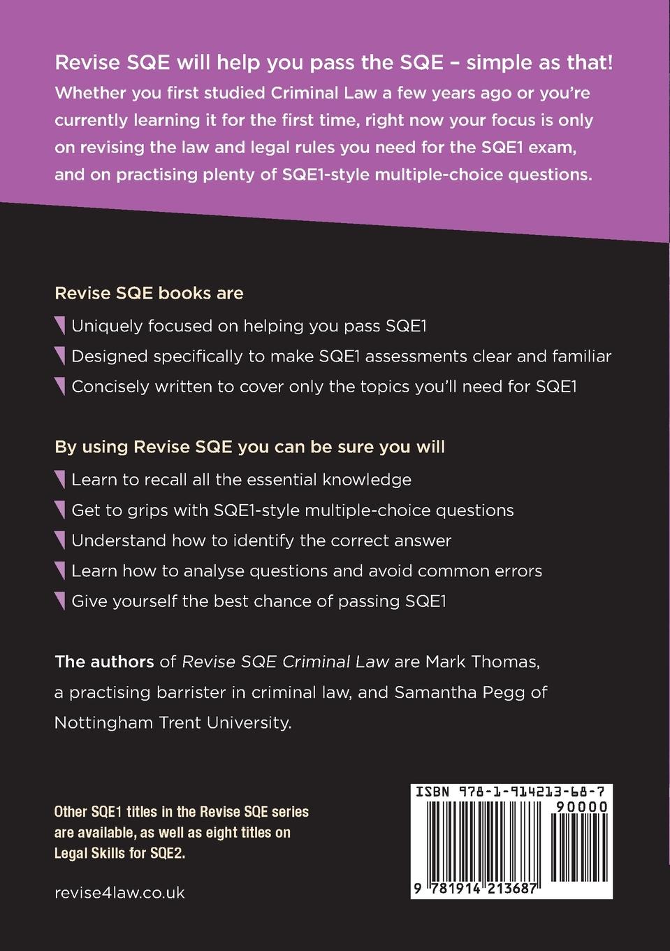 Rückseitencover Revise SQE Criminal Law