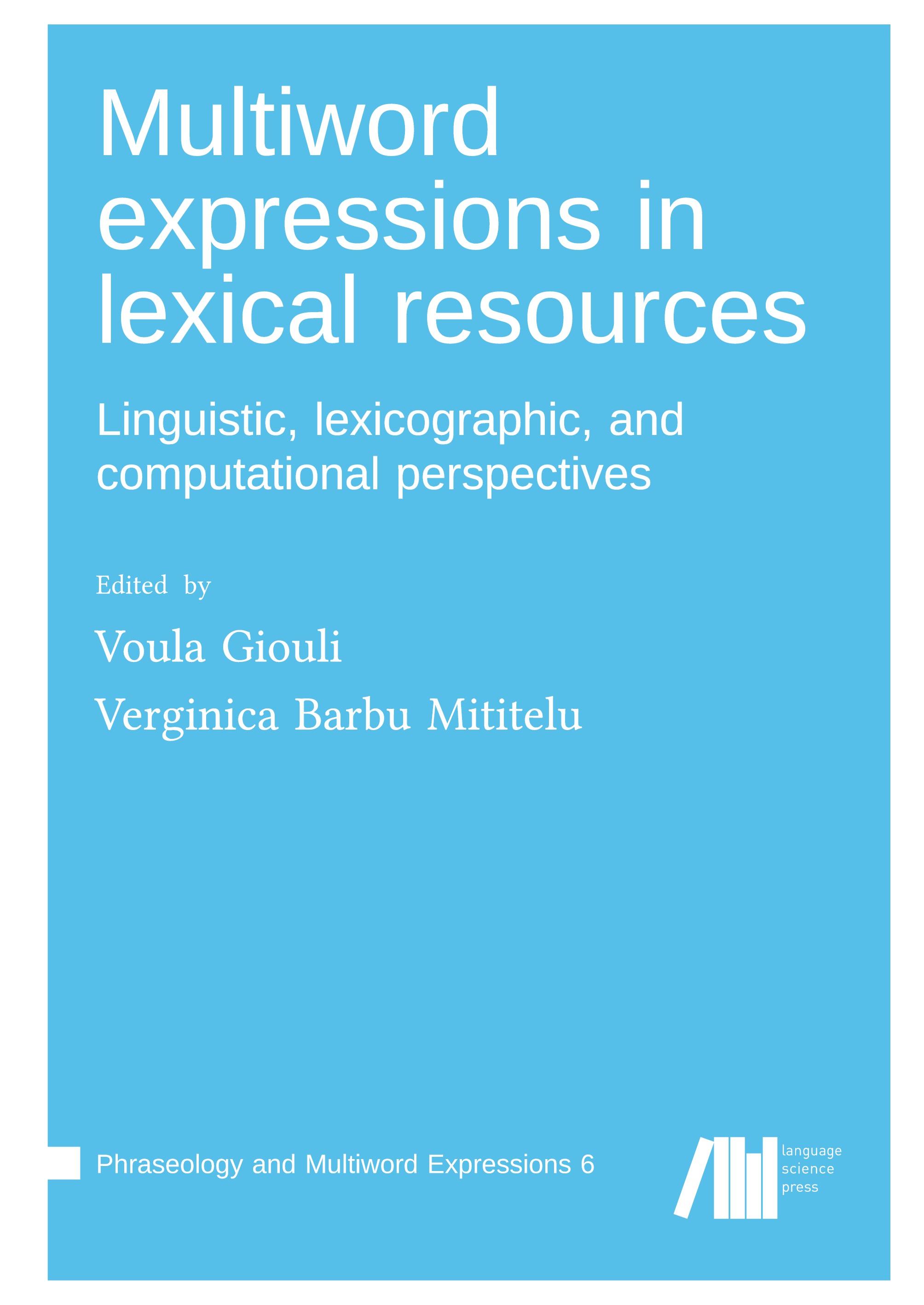 Vorderes Coverbild Multiword expressions in lexical resources