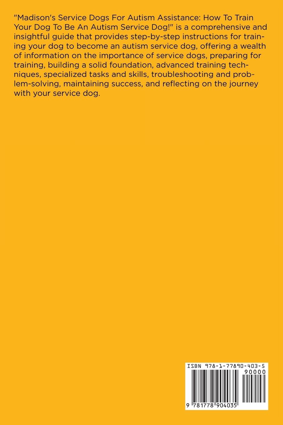 Rückseitencover Madison's Service Dogs For Autism Assistance
