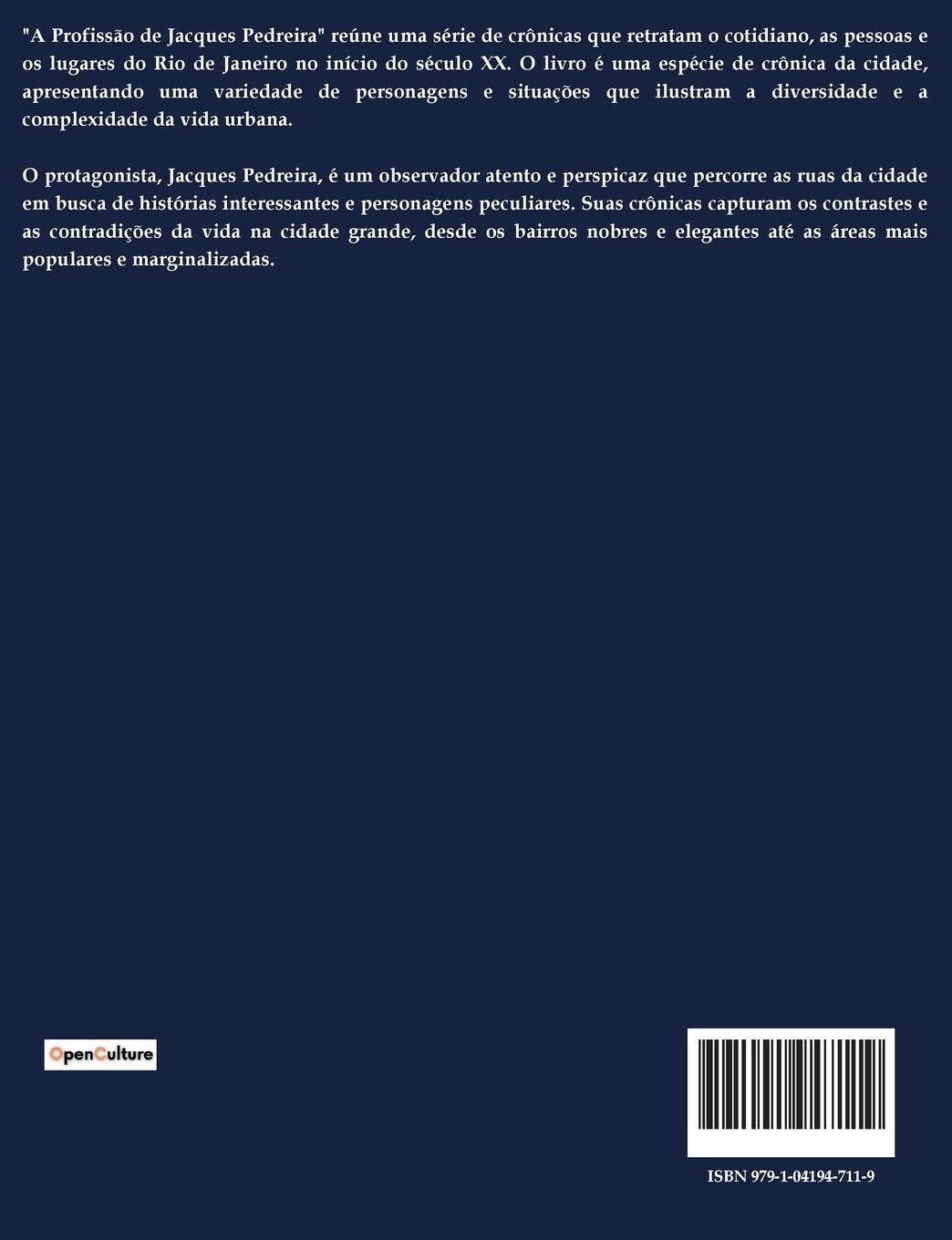 Rückseitencover A Profissão de Jacques Pedreira