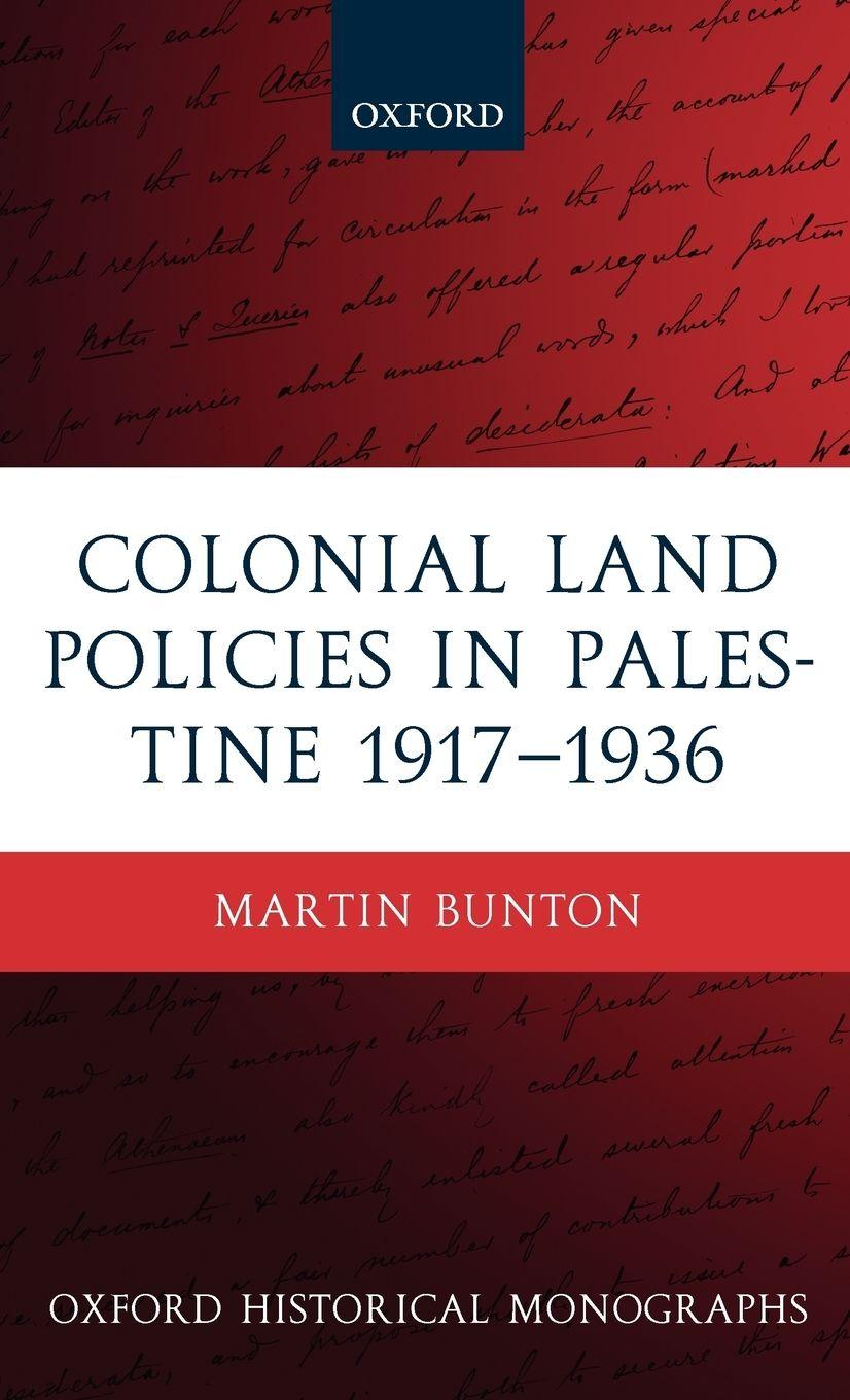 Vorderes Coverbild Colonial Land Policies in Palestine 1917-1936
