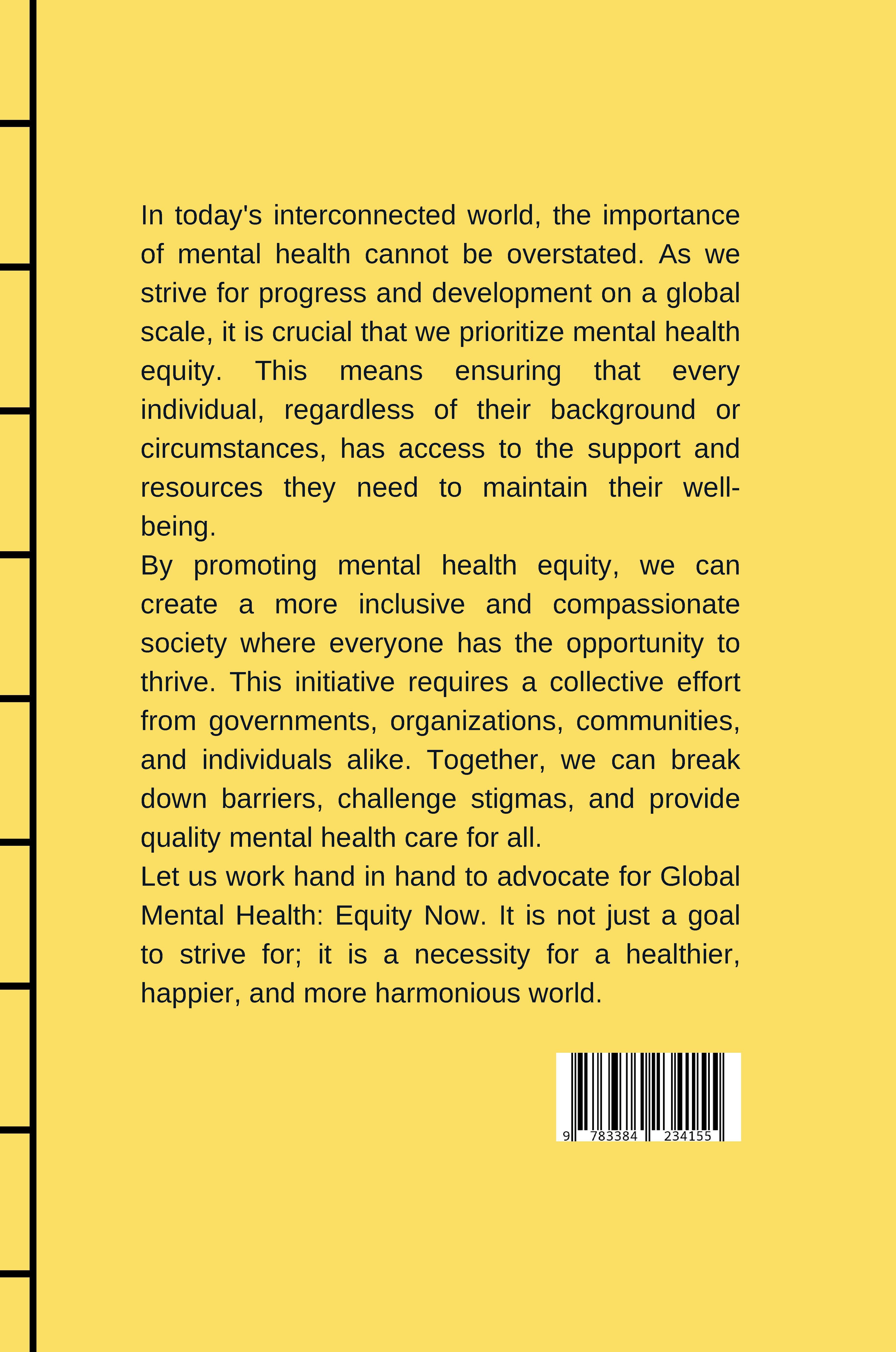 Rückseitencover Global Mental Health: Equity Now