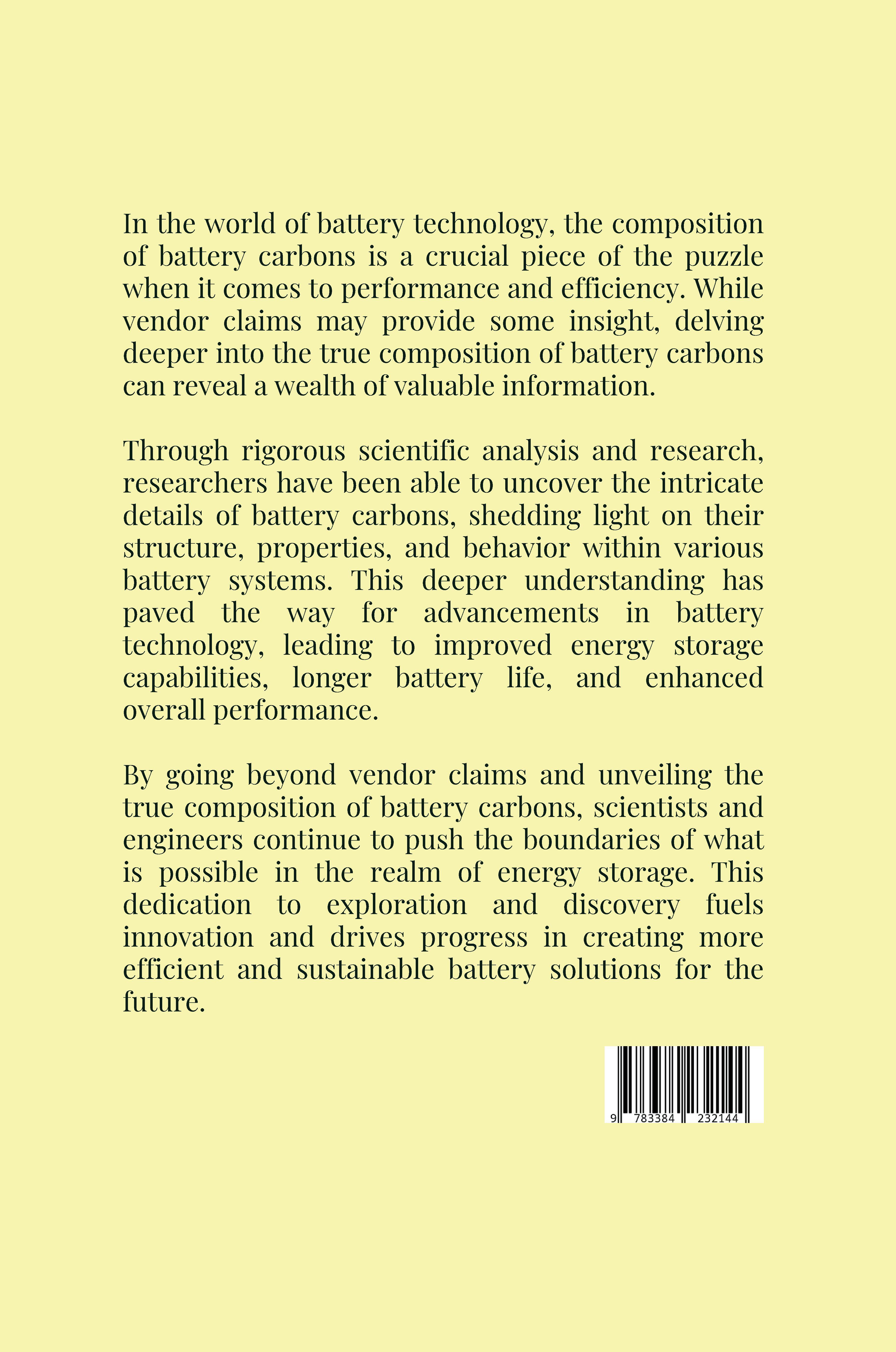 Rückseitencover Beyond Vendor Claims: Unveiling the True Composition of Battery Carbons