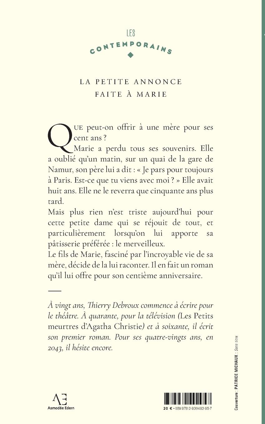 Rückseitencover La petite Annonce faite à Marie