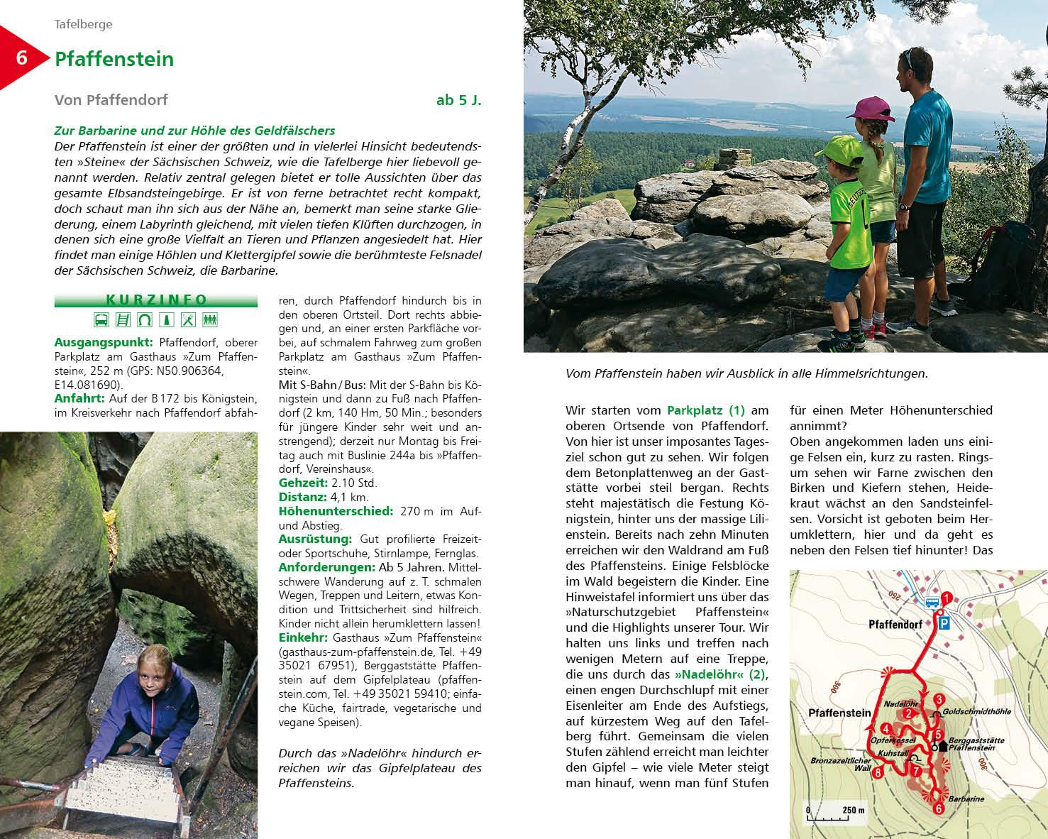 Beispielinhalt (Bild) ErlebnisWandern mit Kindern Elbsandsteingebirge