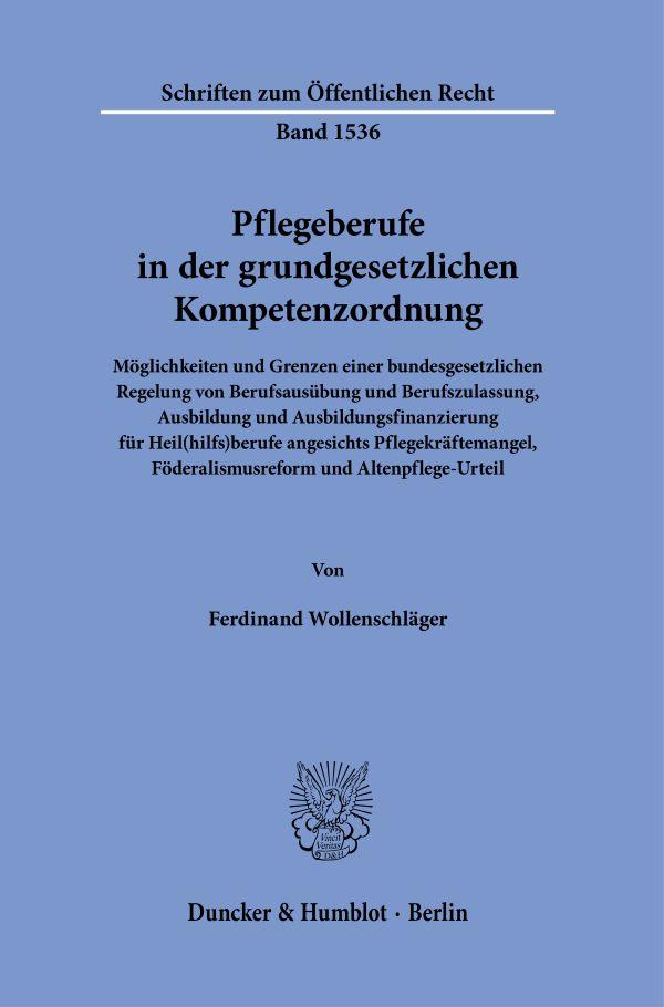 Vorderes Coverbild Pflegeberufe in der grundgesetzlichen Kompetenzordnung