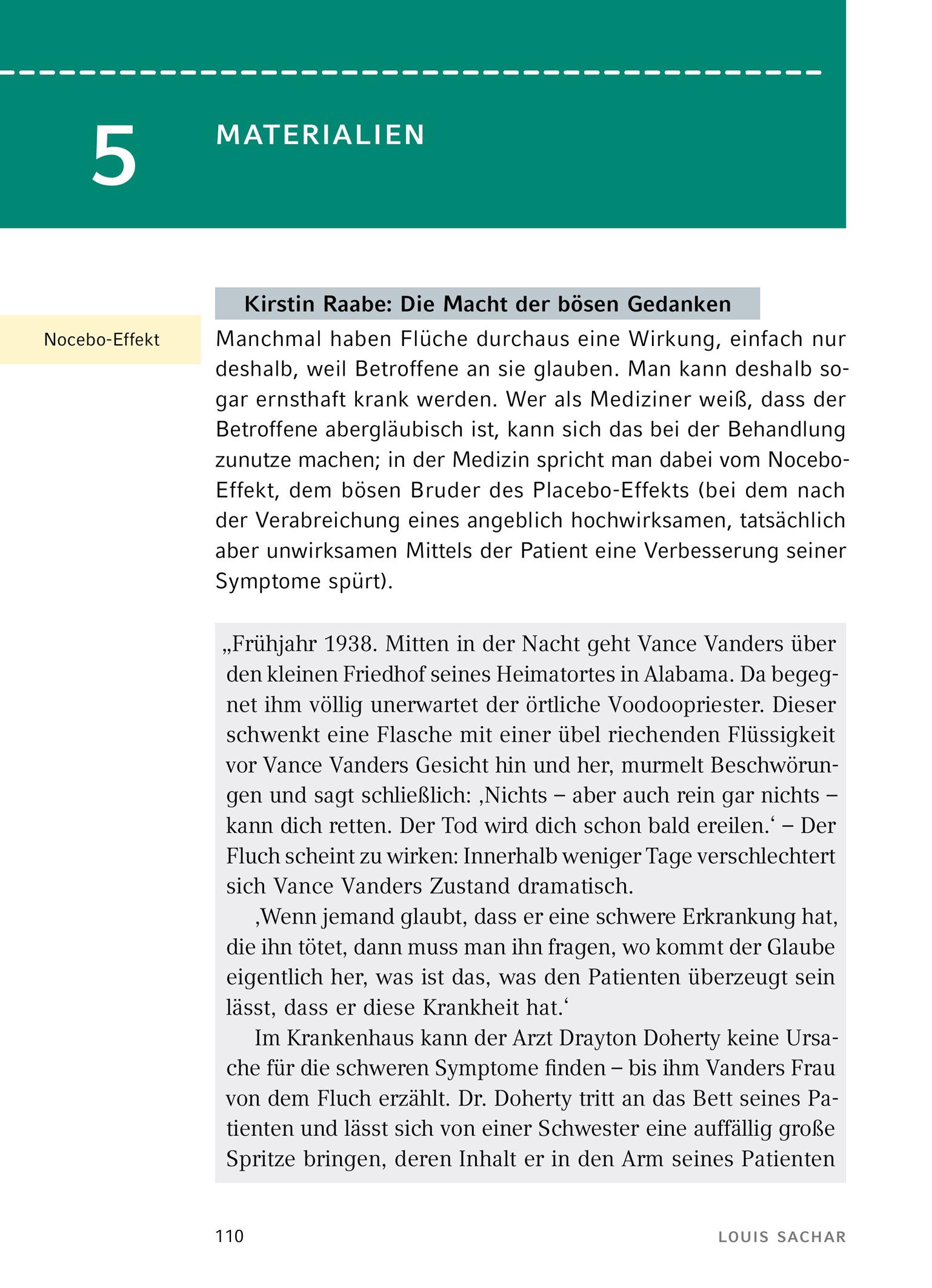 Beispielinhalt (Bild) Löcher - Textanalyse und Interpretation