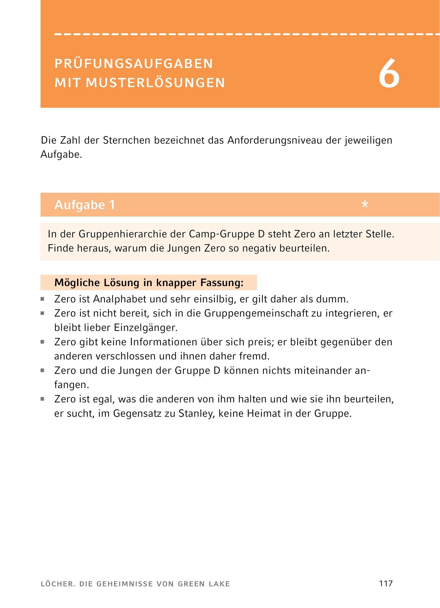 Beispielinhalt (Bild) Löcher - Textanalyse und Interpretation