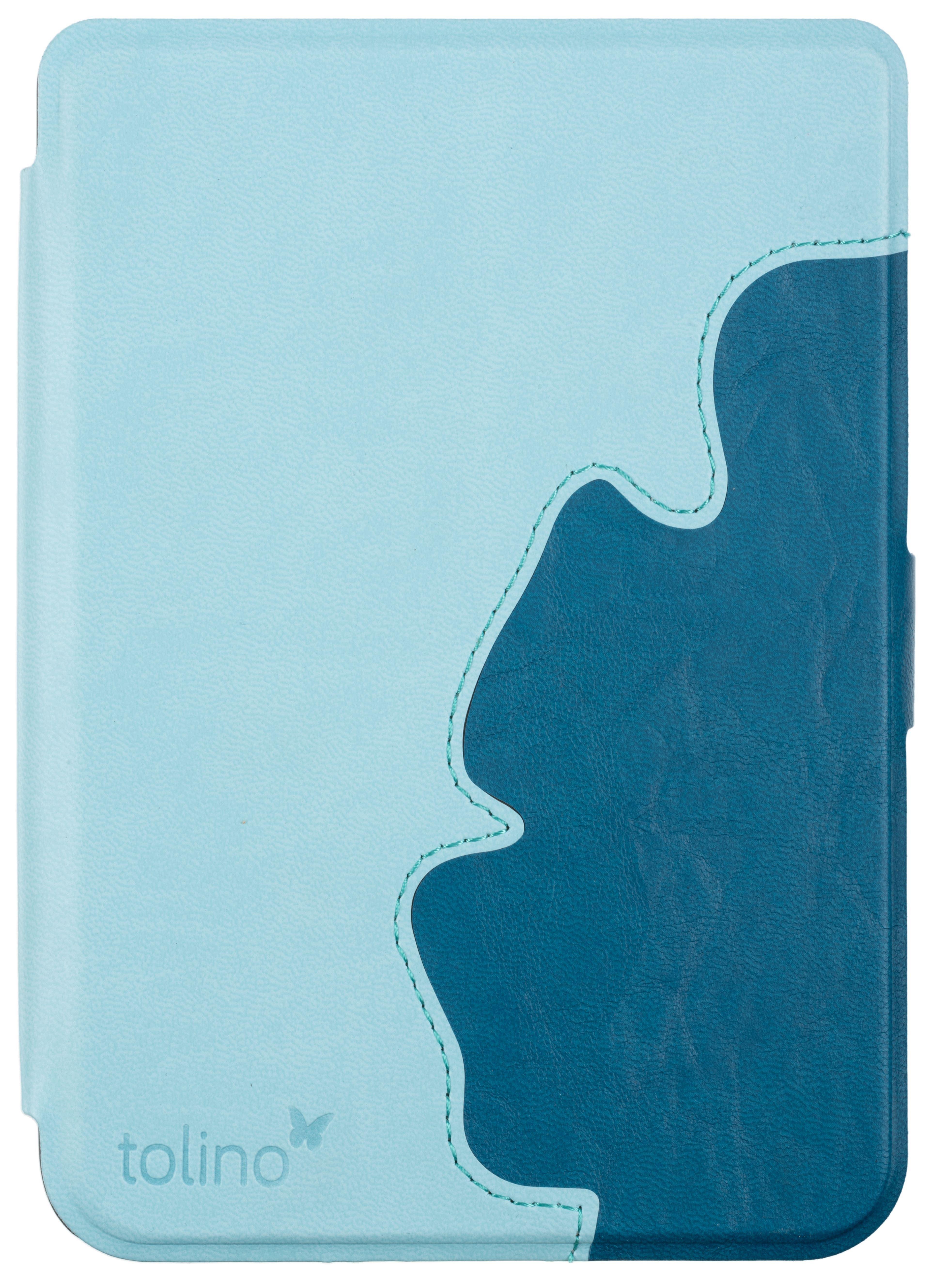 Vorderes Coverbild tolino shine / shine color - Tasche Slim - Flowy Lightblue