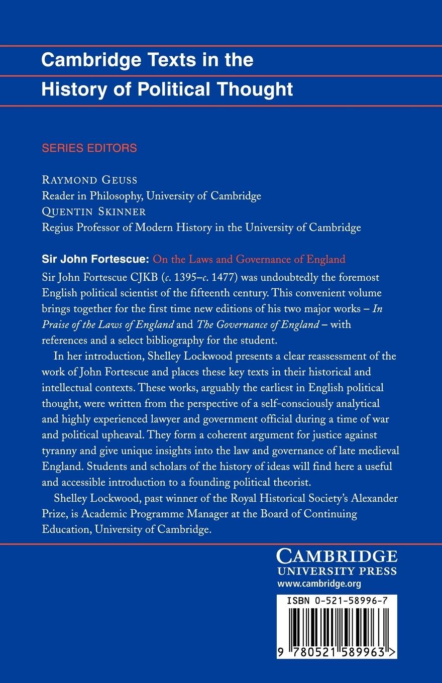 Rückseitencover Sir John Fortescue