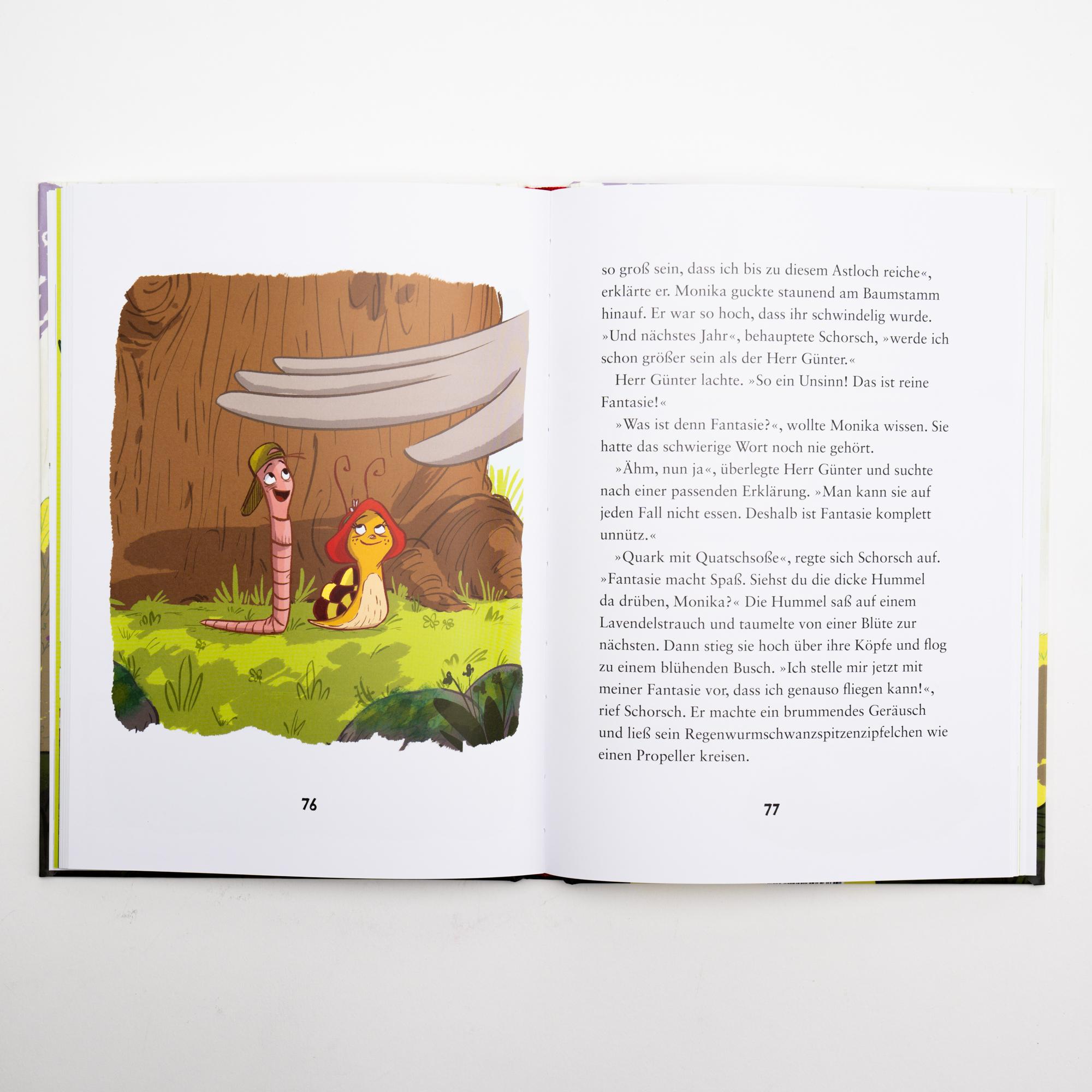 Beispielinhalt (Bild) Die kleine Schnecke Monika Häuschen 1: Warum haben Regenwürmer Superkräfte?