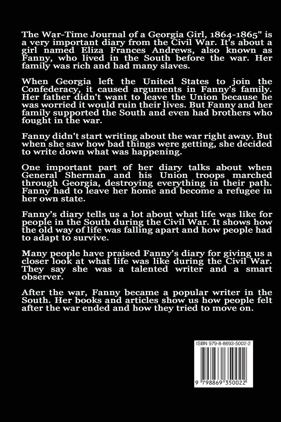 Rückseitencover The War-Time Journal of a Georgia Girl, 1864-1865