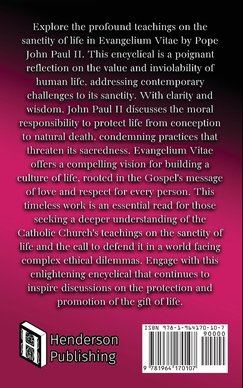 Rückseitencover Evangelium Vitae