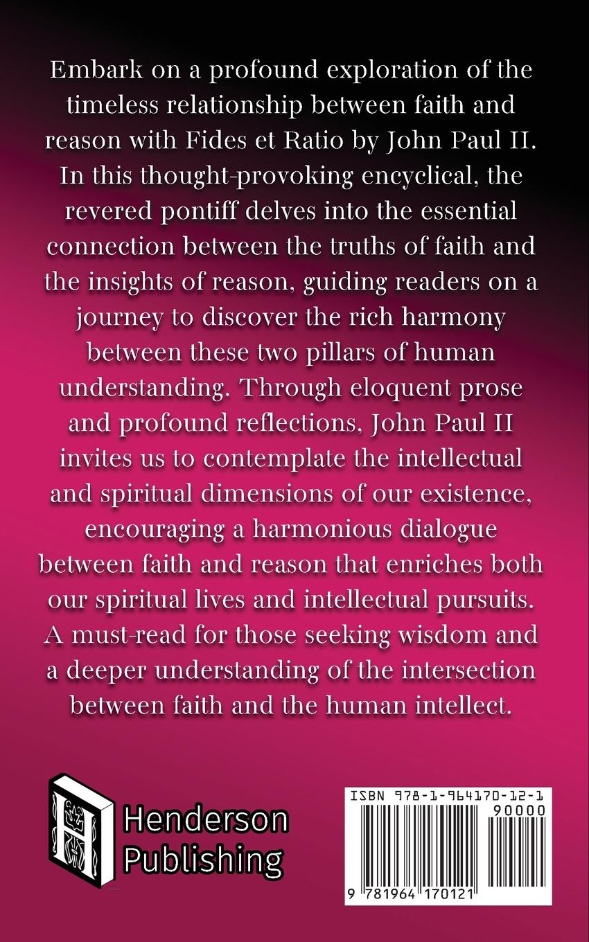 Rückseitencover Fides et Ratio