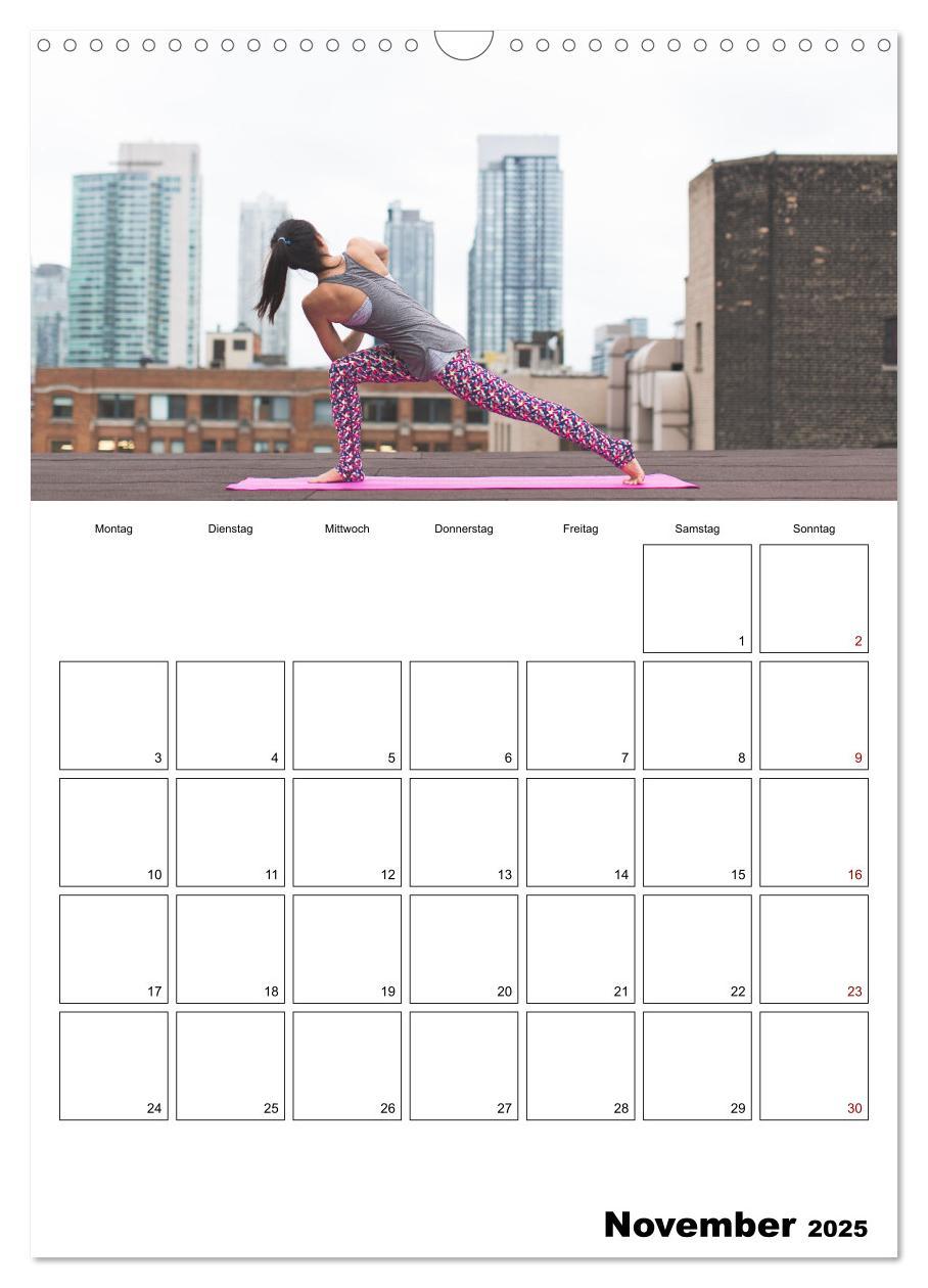 Beispielinhalt (Bild) Roll die Matte aus! Dein persönlicher Yoga-Planer (Wandkalender 2025 DIN A3 hoch), CALVENDO Monatskalender