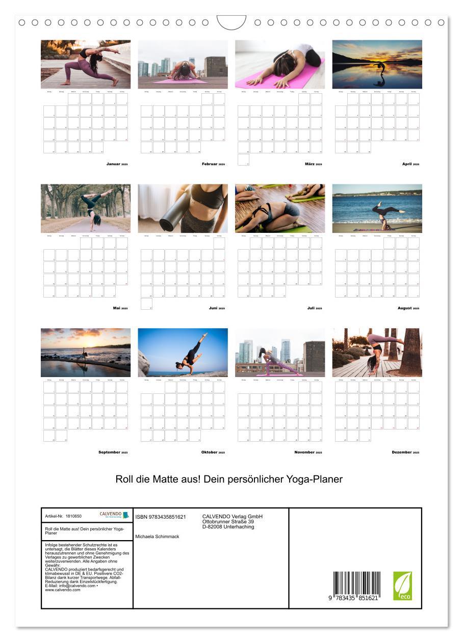 Beispielinhalt (Bild) Roll die Matte aus! Dein persönlicher Yoga-Planer (Wandkalender 2025 DIN A3 hoch), CALVENDO Monatskalender