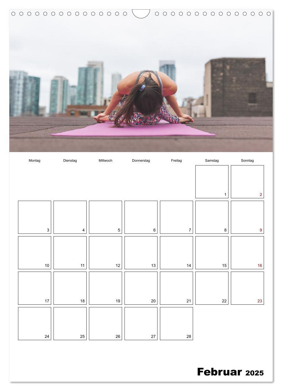 Beispielinhalt (Bild) Roll die Matte aus! Dein persönlicher Yoga-Planer (Wandkalender 2025 DIN A3 hoch), CALVENDO Monatskalender