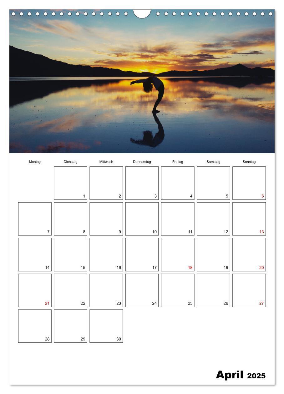 Beispielinhalt (Bild) Roll die Matte aus! Dein persönlicher Yoga-Planer (Wandkalender 2025 DIN A3 hoch), CALVENDO Monatskalender