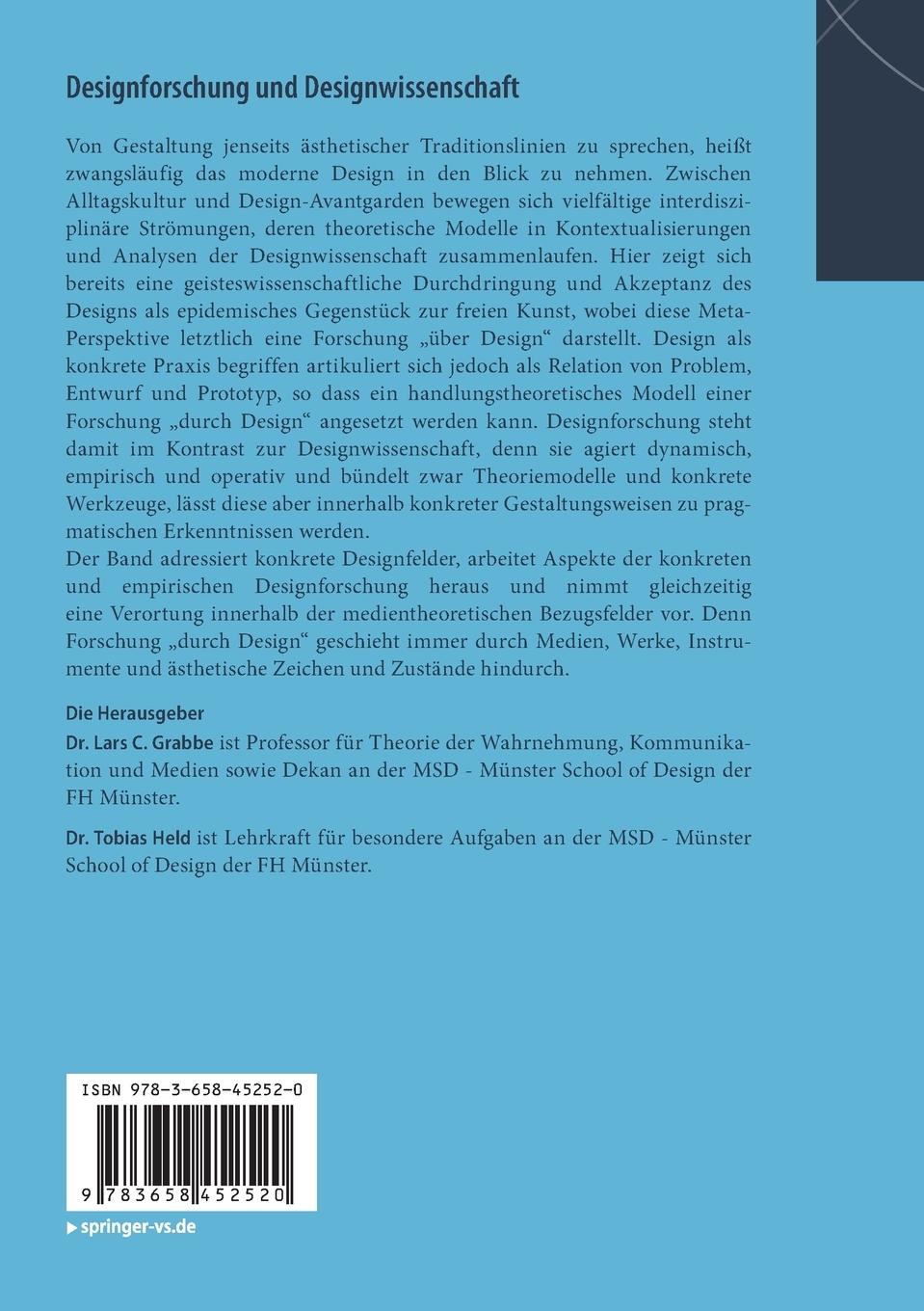 Rückseitencover Designforschung und Designwissenschaft